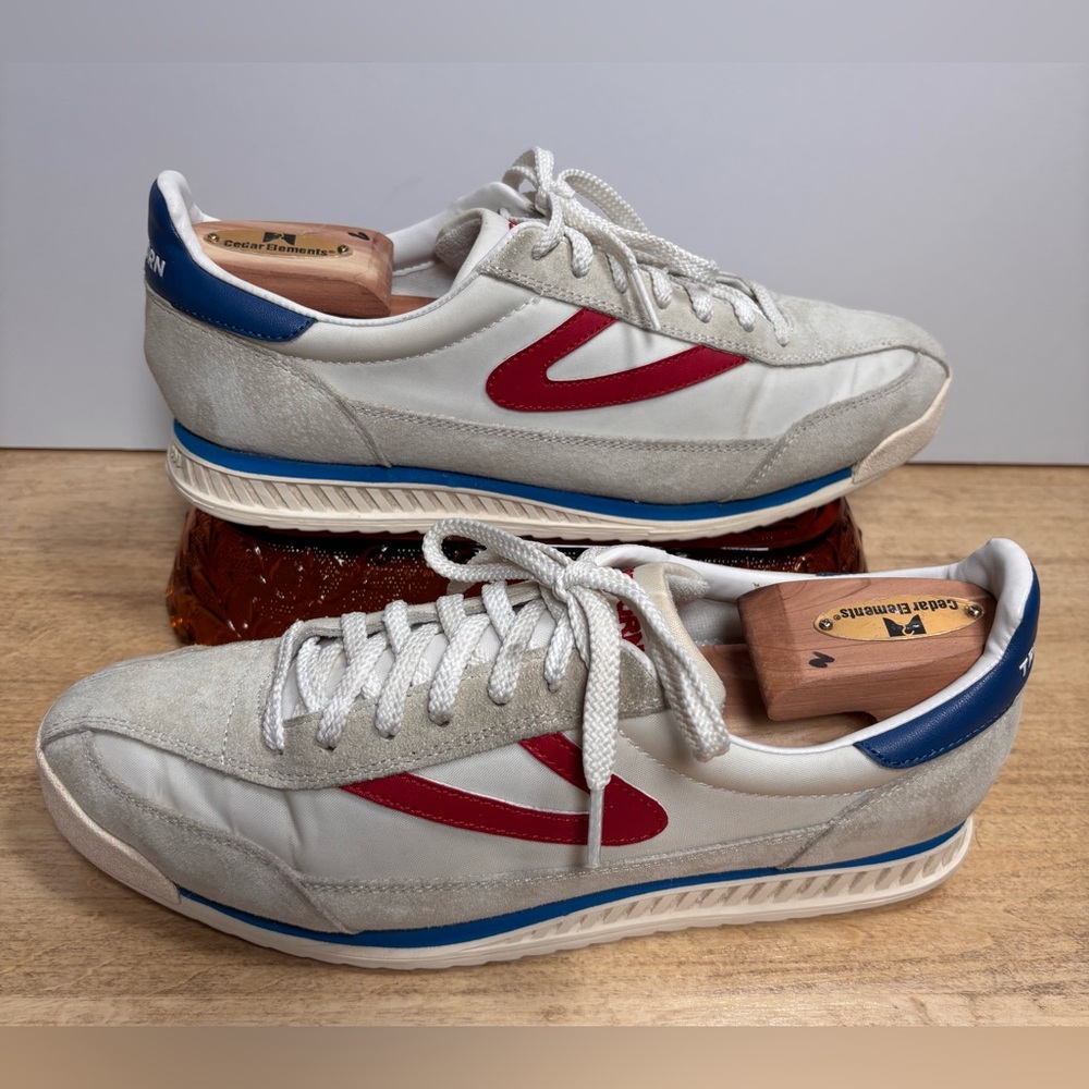 Tretorn Rawlins 3 Retro Sneakers - White/Red/Blue - Size 9